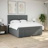 vidaXL Boxspringbett mit Matratze Dunkelgrau 180x200 cm Stoff