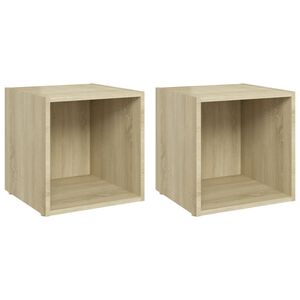vidaXL TV-Schr&auml;nke 2 Stk. Sonoma-Eiche 37x35x37 cm Holzwerkstoff