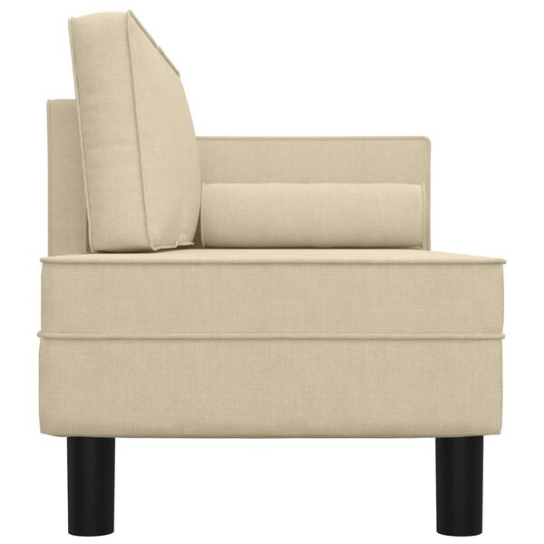 vidaXL Chaiselongue mit Kissen und Nackenrolle Creme Stoff