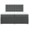 vidaXL Boxspringbett mit Matratze Dunkelgrau 200x200 cm Stoff