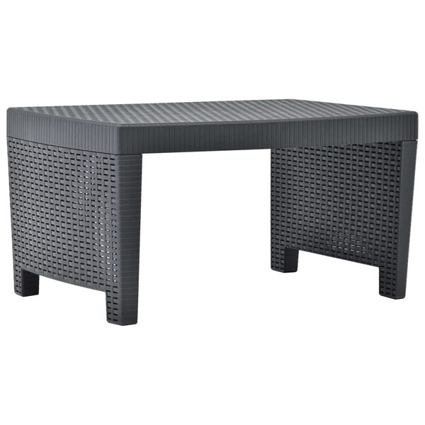 vidaXL 3-tlg. Garten-Lounge-Set Kunststoff Anthrazit