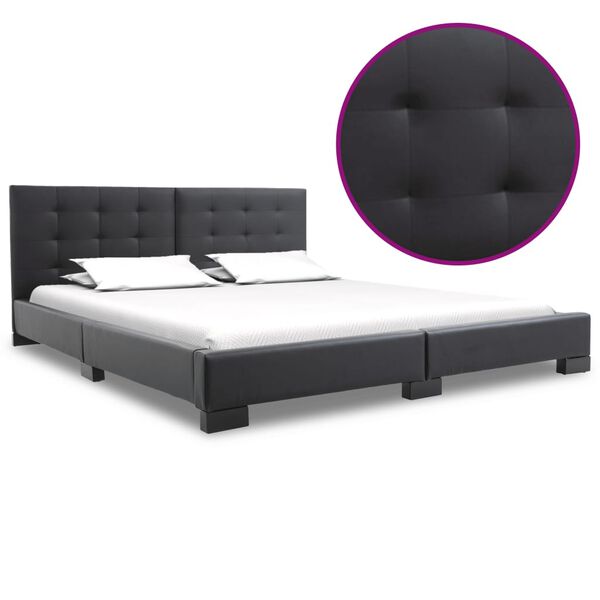 vidaXL Bettgestell ohne Matratze Schwarz Kunstleder 200x160 cm