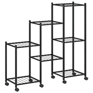vidaXL Blumenst&auml;nder mit Rollen 83x25x83,5 cm Schwarz Eisen