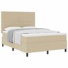 vidaXL Boxspringbett Hellgrau und Wei&szlig; 203 x 160 x 128 cm Cordstoff