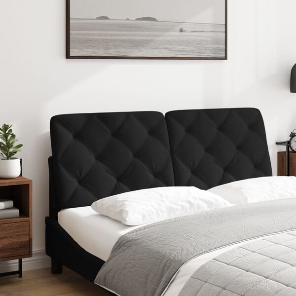 vidaXL Kopfteil-Kissen Schwarz 140 cm Samt