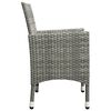 vidaXL 3-tlg. Bistro-Set Poly Rattan und Akazienholz Grau