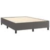vidaXL Boxspringbett mit Matratze & LED Grau 140x190 cm Kunstleder