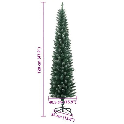 vidaXL Künstlicher Weihnachtsbaum Schlank 150 LEDs 120 cm