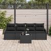 vidaXL Gartensofa-set Schwarz Poly-Rattan