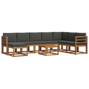 vidaXL Outdoor-Sofagarnitur 9 stk. Natur und Anthrazit