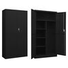 vidaXL Schlie&szlig;fachschrank Schwarz 90x40x180 cm Stahl