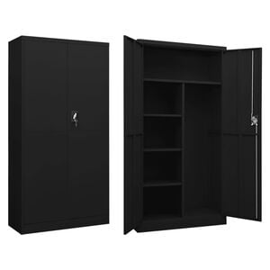 vidaXL Schlie&szlig;fachschrank Schwarz 90x40x180 cm Stahl