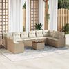 vidaXL Gartensofa-set mit Speicher 11 pcs Beige und Creme Poly-Rattan