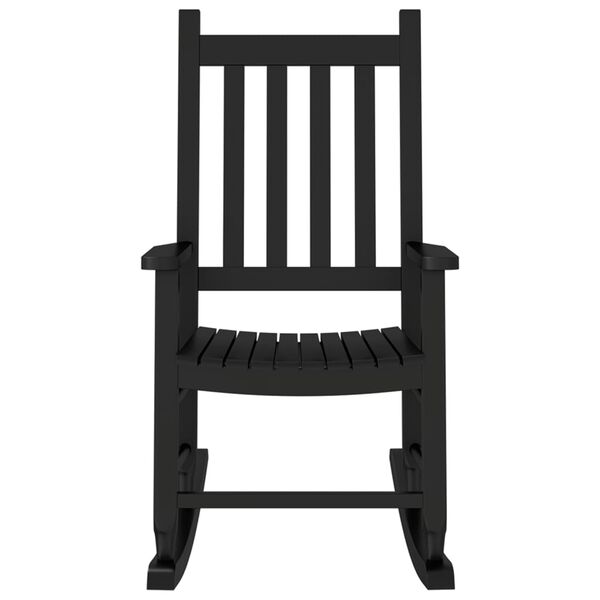 vidaXL Schaukelstuhl f&uuml;r Kinder 2 Stk. Schwarz Massivholz Pappel