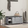 vidaXL Flurbank mit Kissen mit Regal Betongrau 100 x 38 x 46 cm