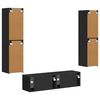 vidaXL TV-Schrankset 6 pcs Schwarz Holzwerkstoff