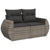vidaXL 11-tlg. Garten-Sofagarnitur mit Kissen Grau Poly Rattan