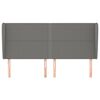 vidaXL Kopfteil mit Ohren Dunkelgrau 183x23x118/128 cm Stoff