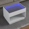 vidaXL Couchtisch mit Infinity-LED Wei&szlig; 70x50x50 cm
