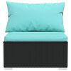 vidaXL 9-tlg. Garten-Lounge-Set mit Kissen Poly Rattan Schwarz