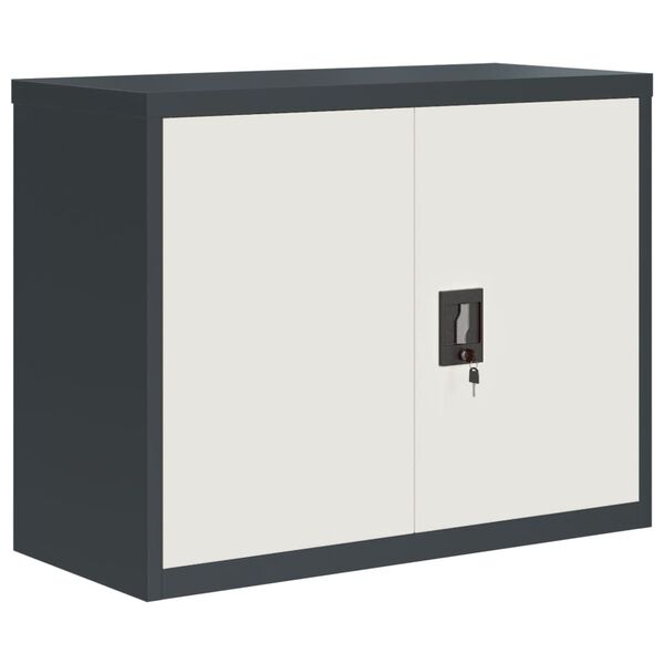 vidaXL Aktenschrank Anthrazit und Wei&szlig; 90x40x70 cm Stahl