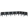 vidaXL Gartensofa-set mit Kissen 7 pcs Schwarz Stahl