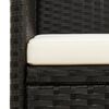 vidaXL 3-Sitzer-Gartensofa mit Kissen Schwarz Poly Rattan
