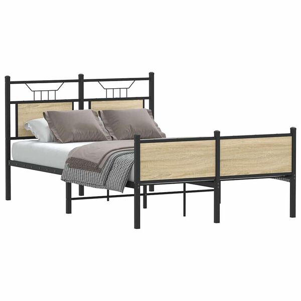vidaXL Bettgestell ohne Matratze Sonoma-Eiche 120x200 cm Holzwerkstoff