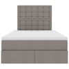 vidaXL Aufbewahrungsbett mit Matratze Taupe 120 x 190 cm Stoff