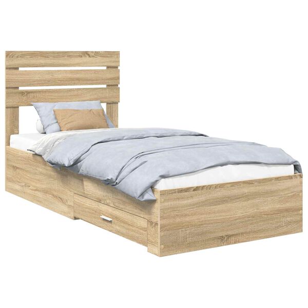 vidaXL Bettgestell mit Schubladen mit Kopfteil Holzwerkstoff