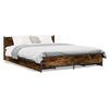 vidaXL Bettgestell mit Schubladen R&auml;uchereiche 135x190cm Holzwerkstoff