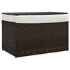 vidaXL W&auml;schekorb mit Deckel Dunkelbraun 55,5x35x34 cm Poly Rattan