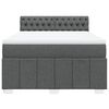 vidaXL Boxspringbett mit Matratze Dunkelgrau 160x200 cm Stoff