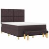 vidaXL Boxspringbett mit Matratze Dunkelbraun 160 x 200 cm Stoff