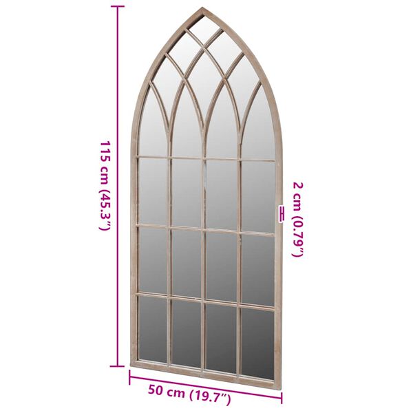 vidaXL Rustikaler Gartenspiegel Bogen 50&times;115 cm f&uuml;r Indoor und Outdoor