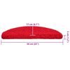 vidaXL Stufenmatten 30 Stk. 56x17x3 cm Rot Halbrund