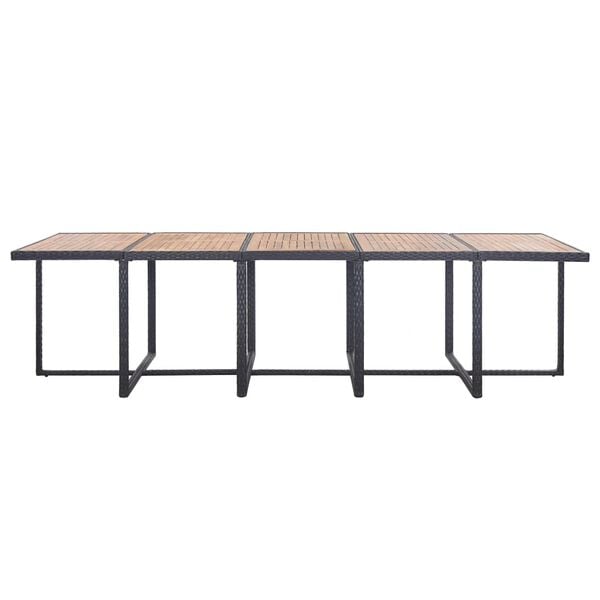 vidaXL 15-tlg. Garten-Essgruppe mit Auflagen Poly Rattan Schwarz