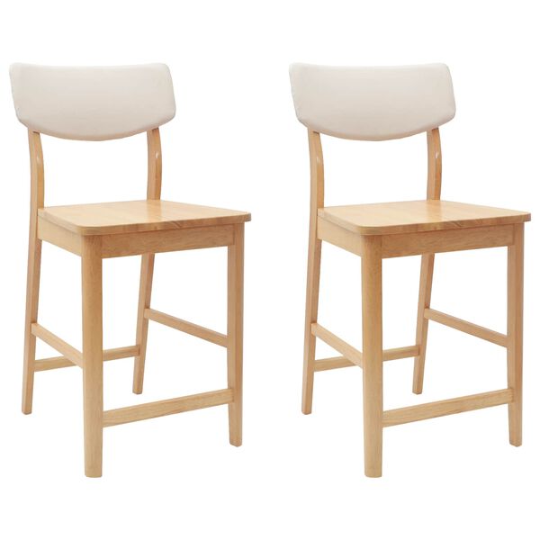 vidaXL Esszimmerst&uuml;hle 2 pcs Natur 48 x 49 x 95 cm Massives Gummiholz