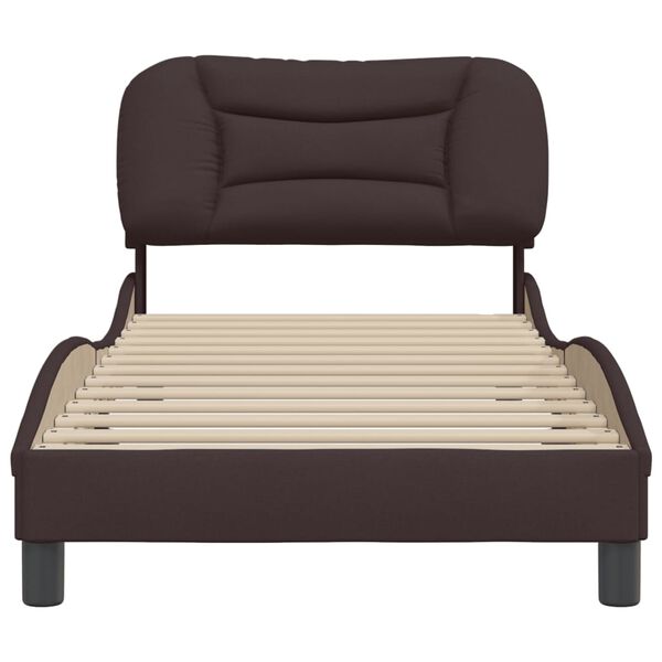 vidaXL Bettgestell ohne Matratze "Hvar" Dunkelbraun 90x200 cm Stoff