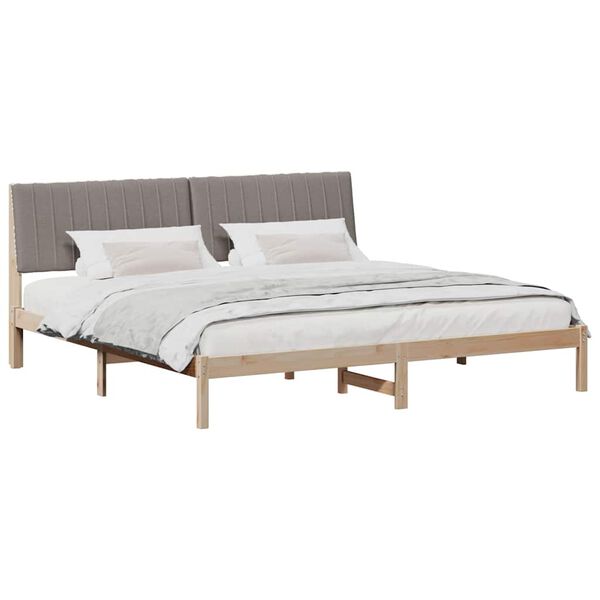 vidaXL Bettrahmen mit Kopfteil Braun 200 x 200 cm Massives Kiefernholz