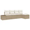 vidaXL Garten-Sofa-Set mit Kissen 5 pcs Beige Poly-Rattan