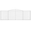 vidaXL Gabionen mit Hochbogen 7 Stk. 400x30x120/140cm Verzinktes Eisen