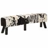 vidaXL Sitzbank Schwarz und Wei&szlig; 160x28x50 cm Echtes Ziegenleder