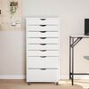 vidaXL Rollschrank mit Schubladen MOSS Wei&szlig; Massivholz Kiefer