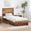 vidaXL Bettrahmen mit Kopfteil Altholz 90 x 200 cm Holzwerkstoff