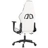 vidaXL Gaming-Stuhl mit Massage & Fu&szlig;st&uuml;tze Wei&szlig; & Schwarz Kunstleder