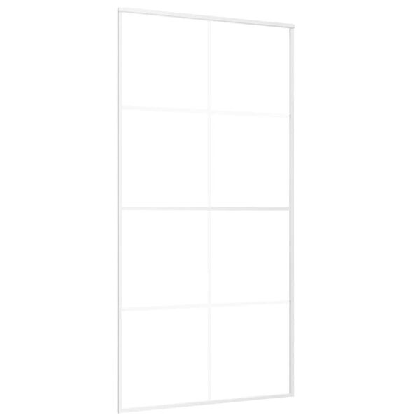 vidaXL Schiebet&uuml;r ESG Glas und Aluminium mattiert 102,5x205 cm Wei&szlig;