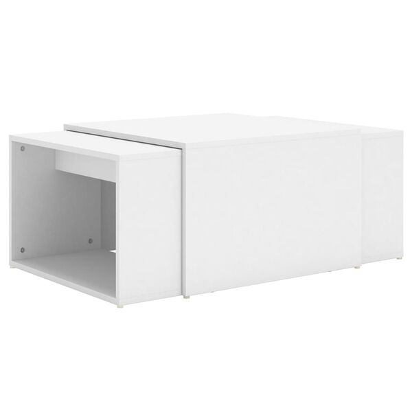 vidaXL 3-tlg. Satztisch-Set Wei&szlig; 60x60x38 cm Holzwerkstoff
