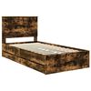 vidaXL Bettrahmen Ger&auml;ucherte Eiche 100 x 200 cm Ingenieurs Holz