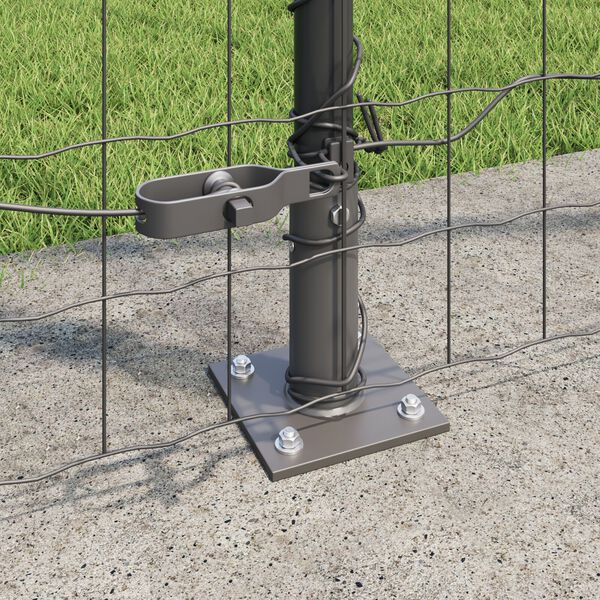 vidaXL Zaun mit Pfosten Grau 1,4 x 10 m Stahl und PVC